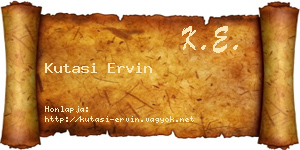 Kutasi Ervin névjegykártya