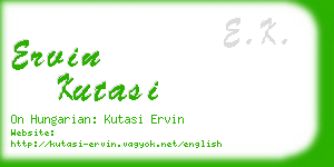 ervin kutasi business card